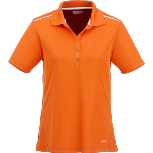Front View of Orange Women's Albula SS Polo - XS