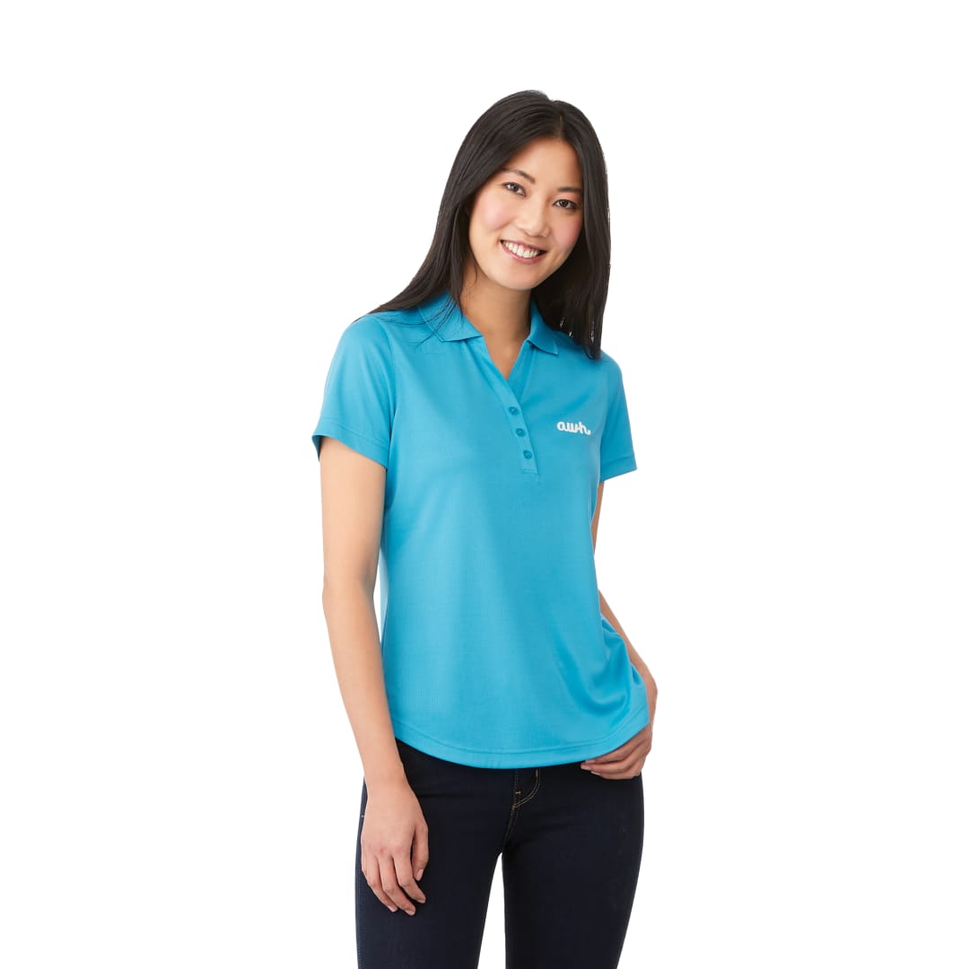 Front View of Blue Womens OTIS SS Polo - XS