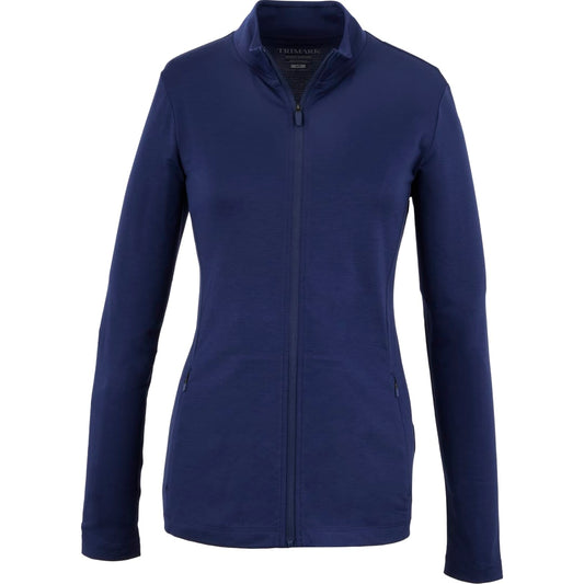 Front View of Blue IZU EVERYTHING PERFORMANCE Eco Full Zip - Women's - XS