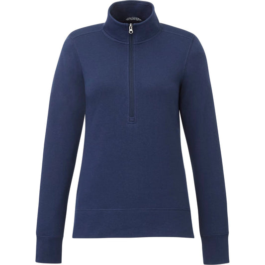 Front View of Blue Women's DAYTON Fleece Half Zip - XS