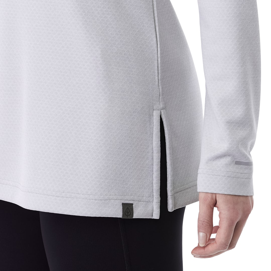 Front View of Grey Women's ASGARD Eco Knit Half Zip - XS