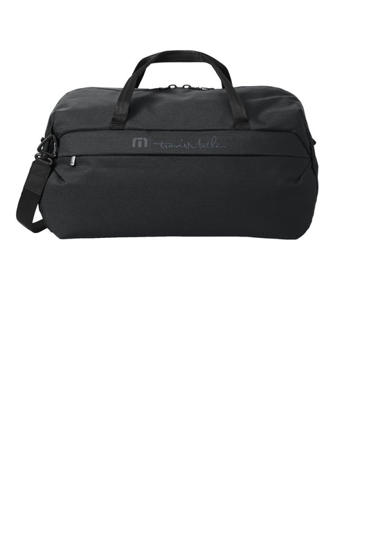 Front View of Black TravisMathew Lateral Duffel TMB200