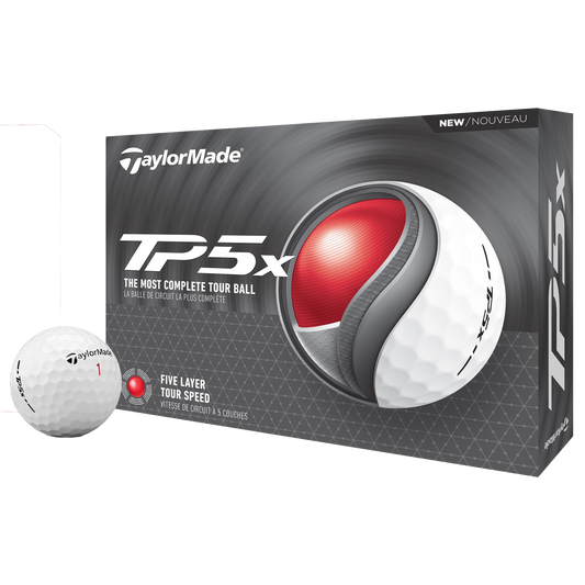 White TaylorMade TP5X Golf Ball