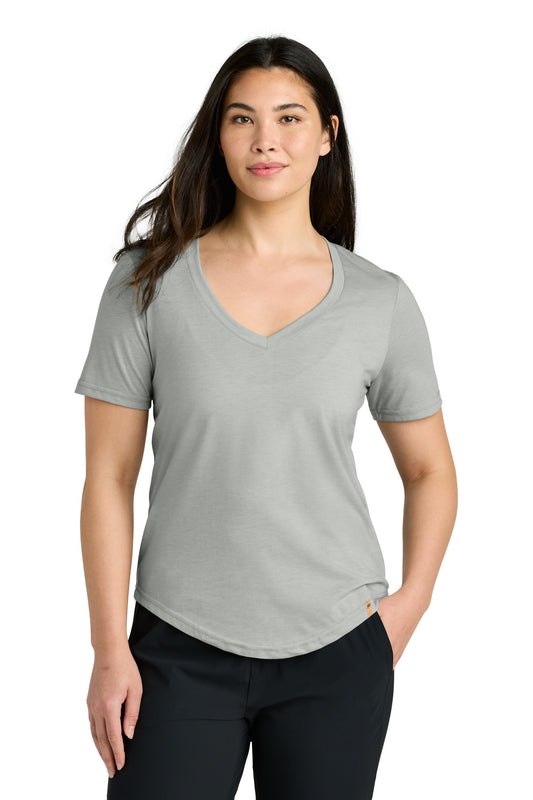 Front View of HiRiseGryH tentree Women's TreeBlend V-Neck T-Shirt TTCW5646 - L