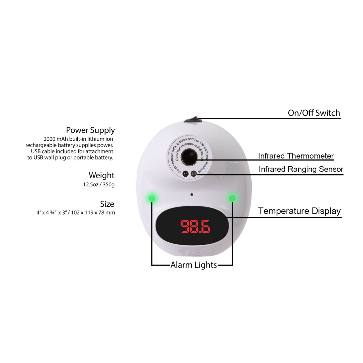 Tempo II Wall Mounted Infrared Thermometer