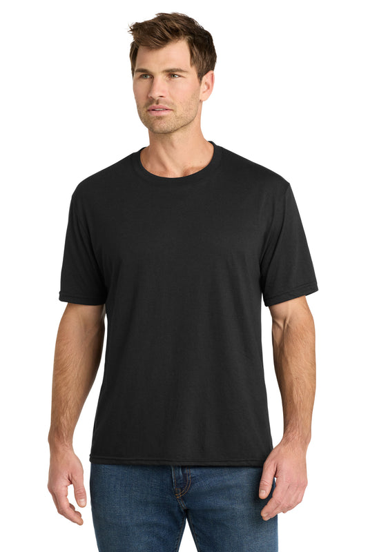 Front View of DeepBlkSld Volunteer Knitwear Tri Tee VL40 - S