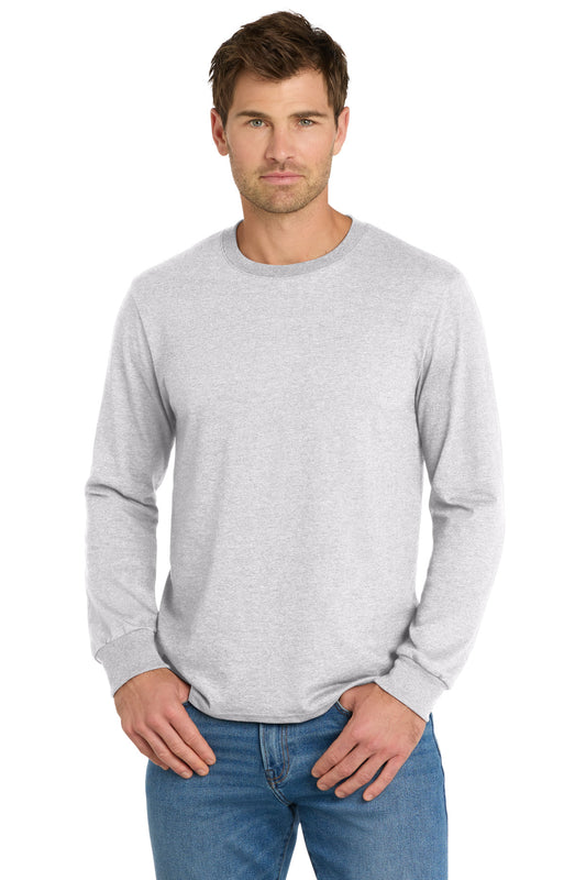 Front View of AthlHthr Volunteer Knitwear Chore Long Sleeve Tee VL60LS - S