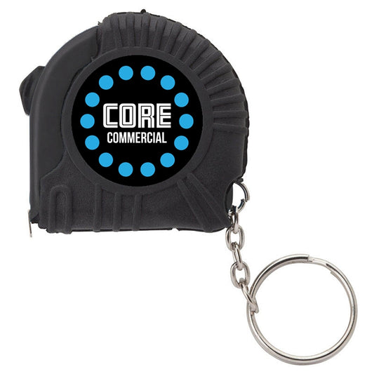 Black Gosto Mini Tape Measure Keyring