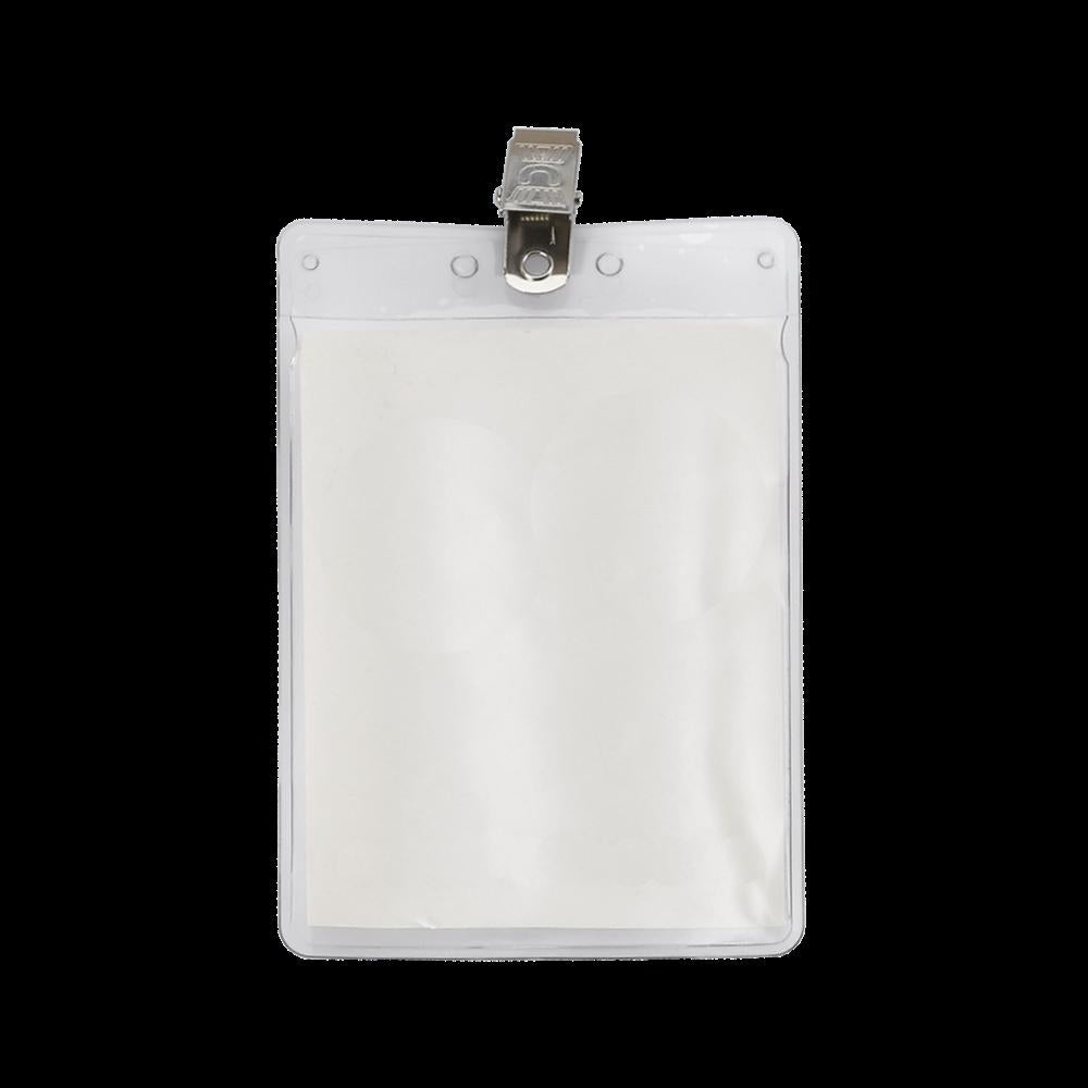 3" x 4" Blank Vertical Vinyl Pouch with Bulldog Clip