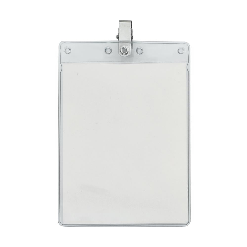 4" x 6" Blank Large Vertical Vinyl Pouch with Bulldog Clip