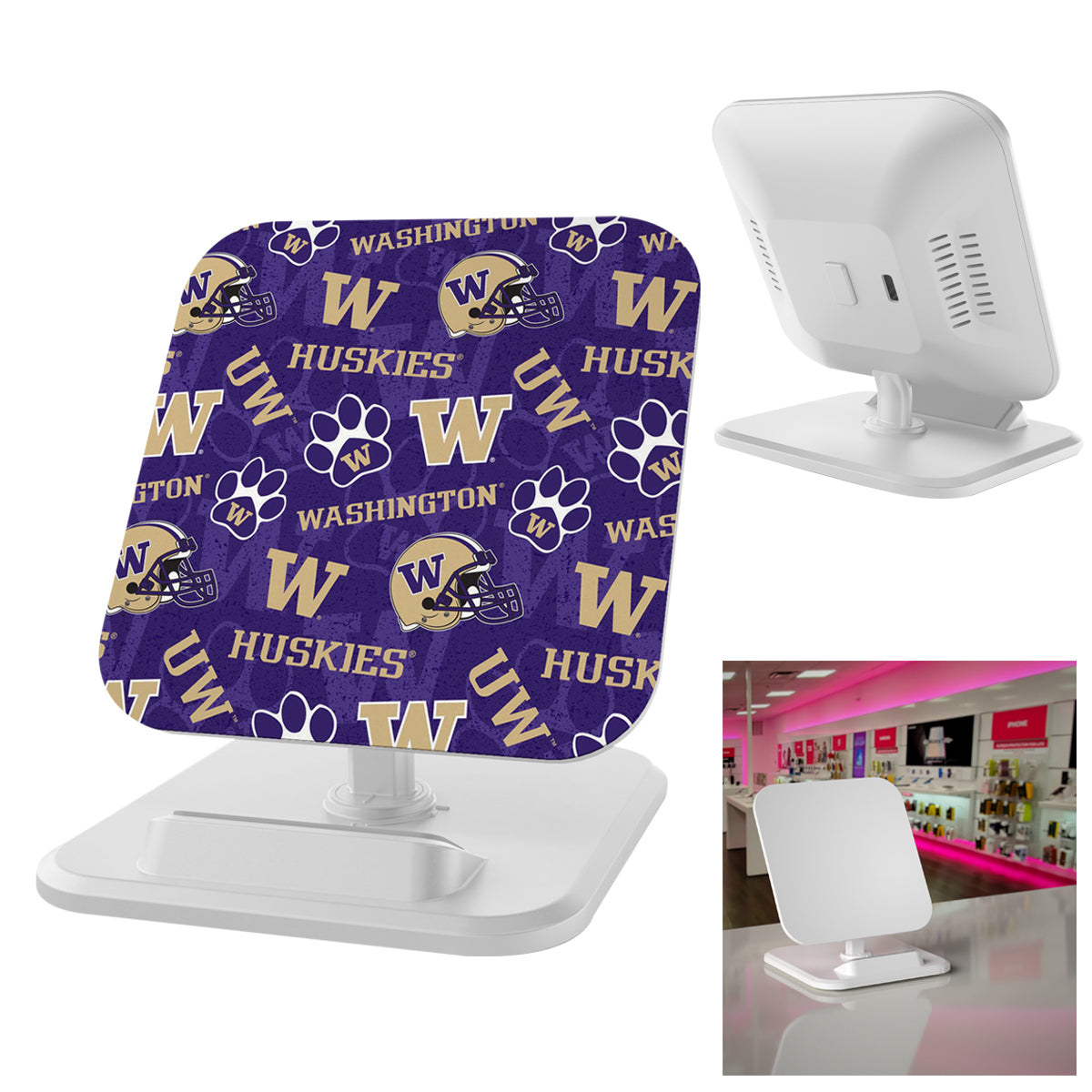 WHITE 10W Square Wireless Charger & Stand