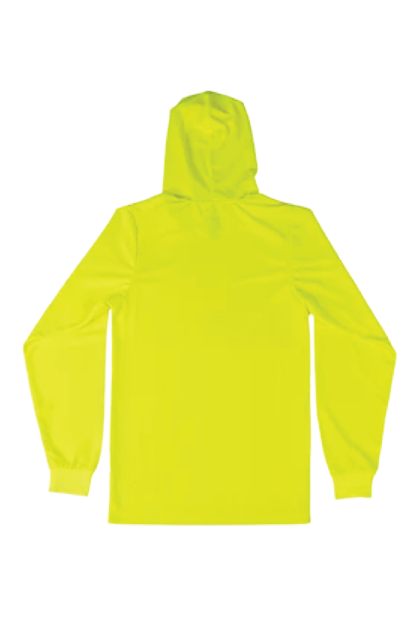 Yellow XTREME HI-VIZ MESH LONG SLEEVE HOODIE T-SHIRT - XS