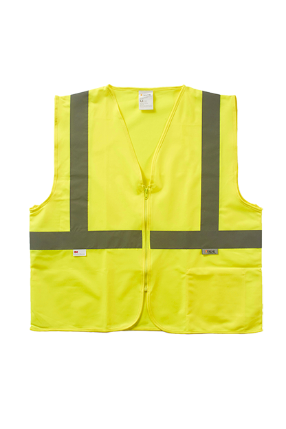 Yellow Xtreme Visibility Value Class 2 Zip Solid Vest - MD/LG