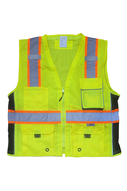 Yellow Xtreme Class 2 Premium Surveyor Style Zip Vest - S