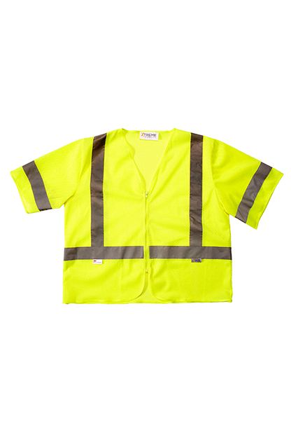 Yellow Xtreme Visibility Value Class 3 Zip Vest - S