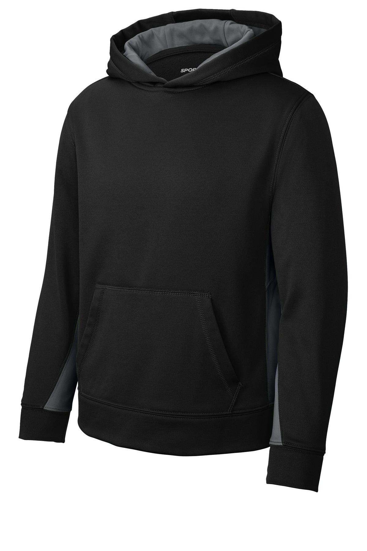 Sport-Tek Youth Sport-Wick Fleece Colorblock Hooded Pullover. YST235