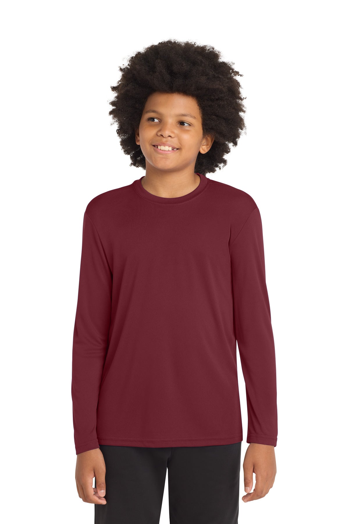 SanMar YST350LS_maroon_model_front.jpg