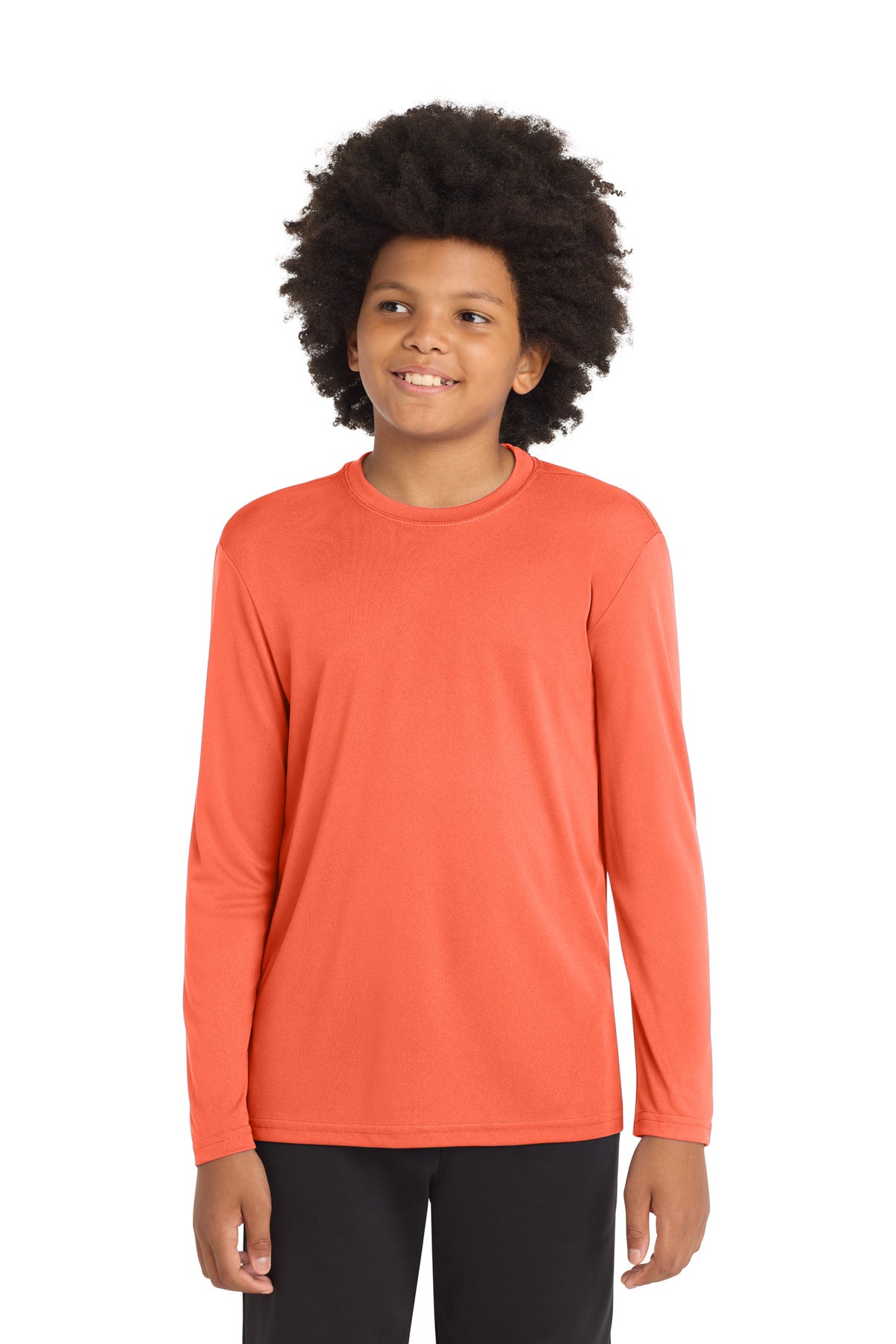 SanMar YST350LS_neonorange_model_front.jpg