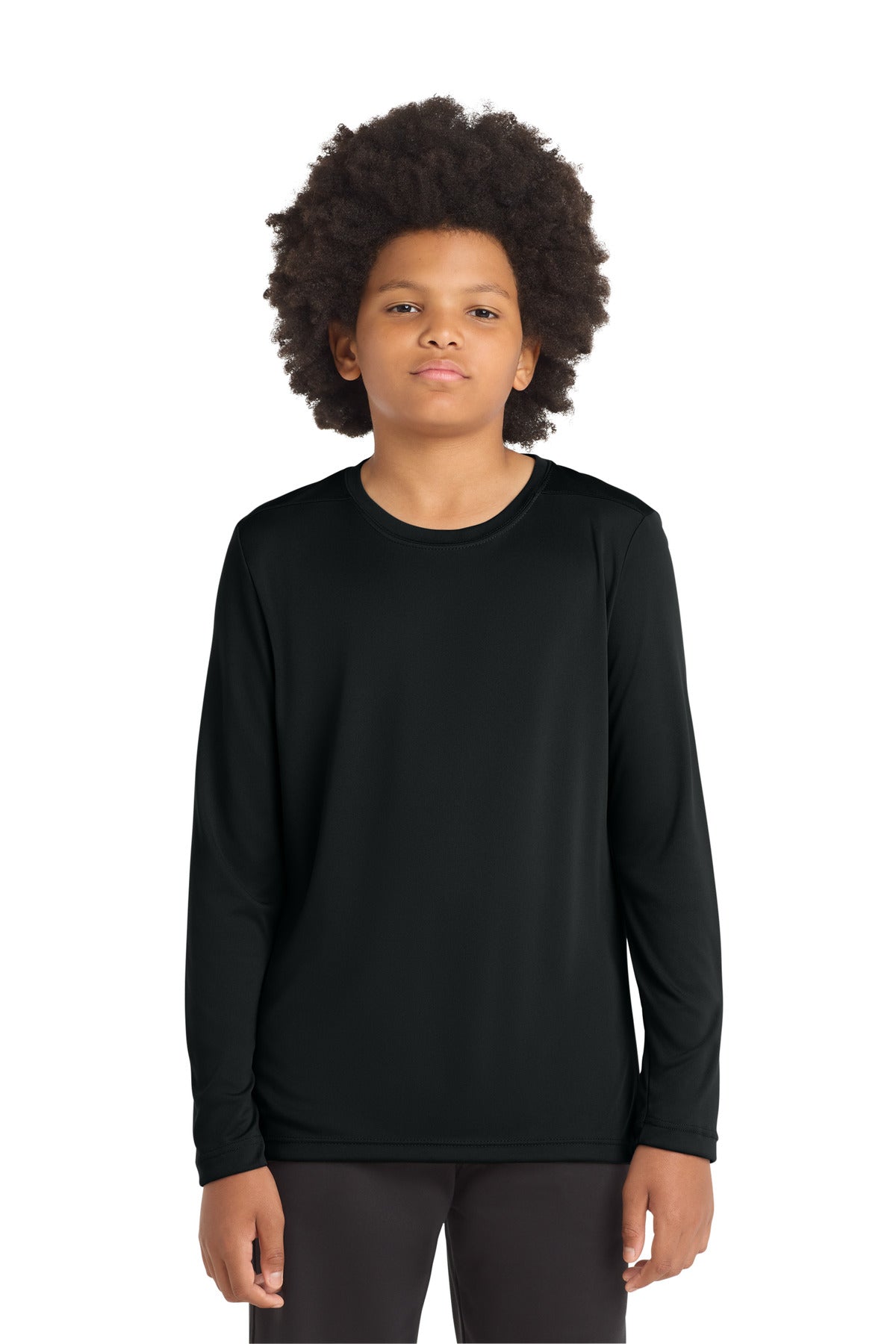 SanMar YST420LS_black_model_front.jpg