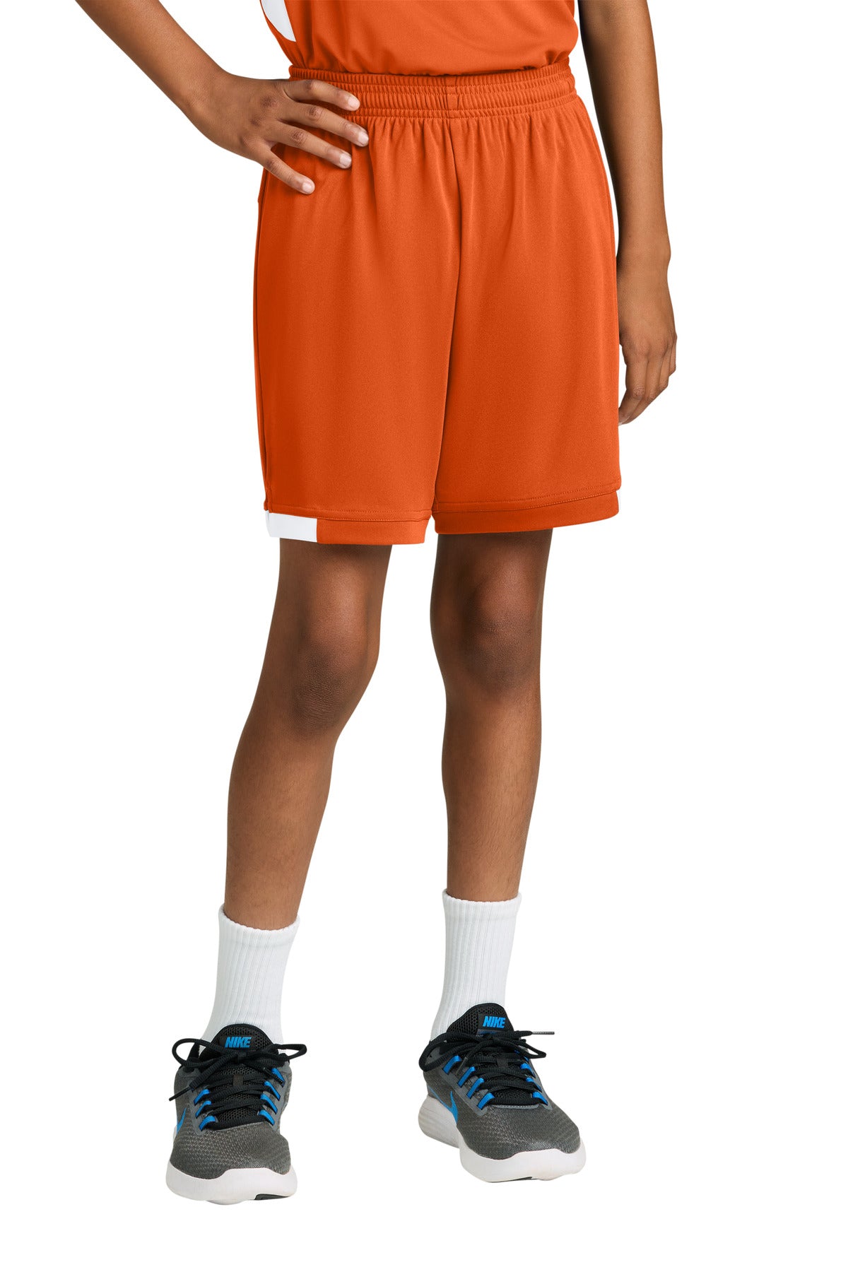 SanMar YST4420_deeporangewhite_model_front.jpg