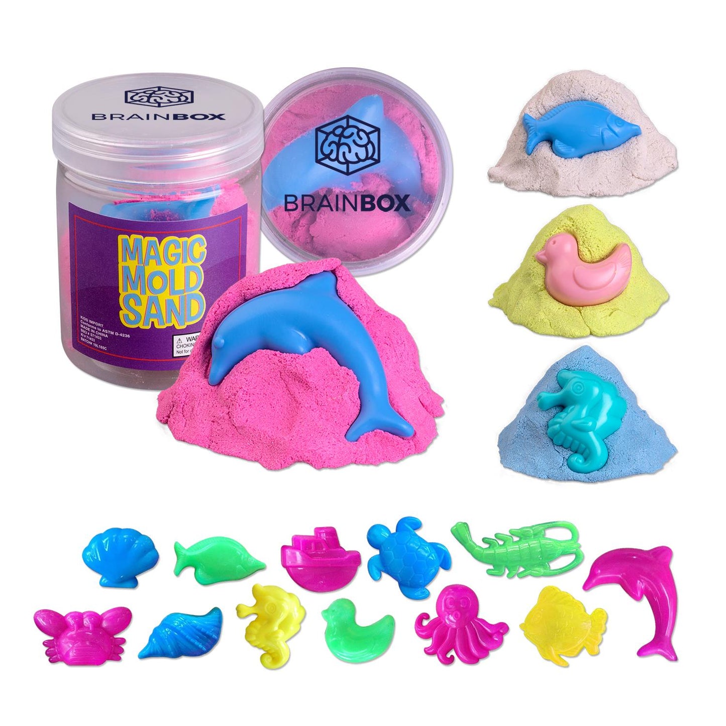 Assorted Magic Molding Cotton Sand with Plastic Mold