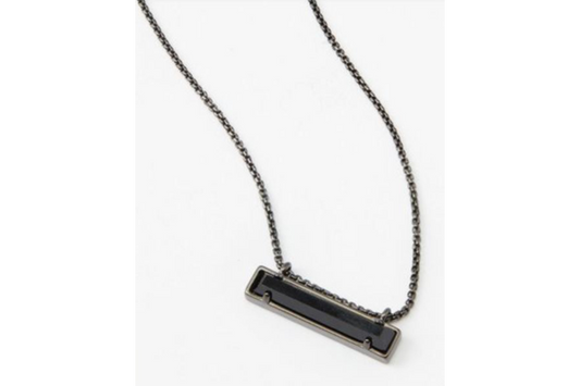 Kendra Scott Leanor Gunmetal Pendant Necklace in Black