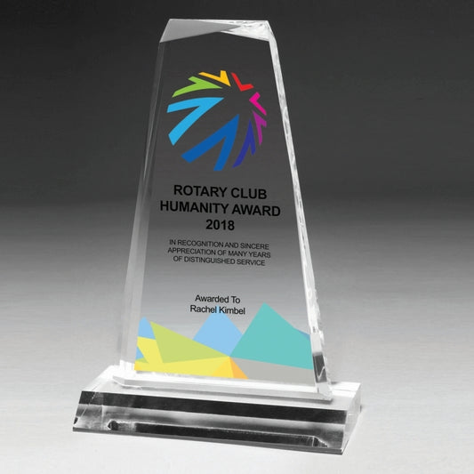 Multi-Faceted Acrylic Award - 8 3/4" - Laser Engraved