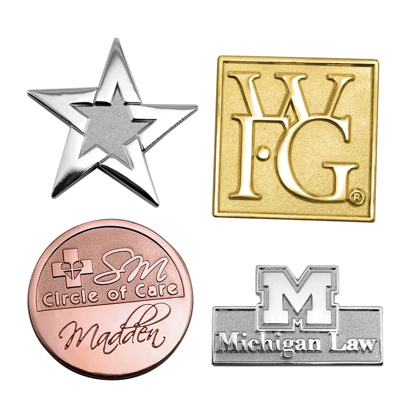 Custom Die Struck Sandblast & Polished Lapel Pins (3/4")