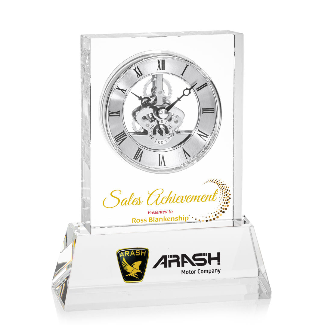 Ashland VividPrint™ Clock on Base - Silver Dial