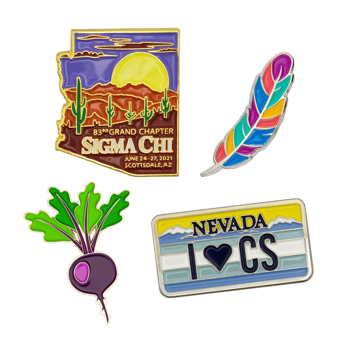 Lapel Pins Die Struck Soft Enamel (3/4")