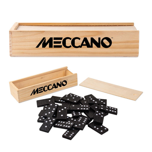 Tan Dominoes in Wooden Box