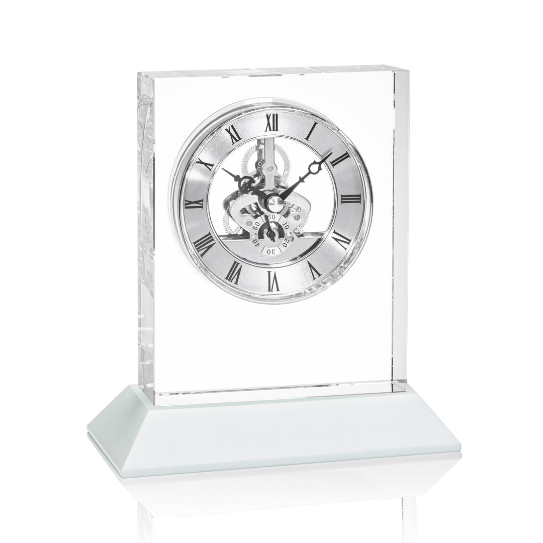 Ashland Clock on Base - Silver Dial