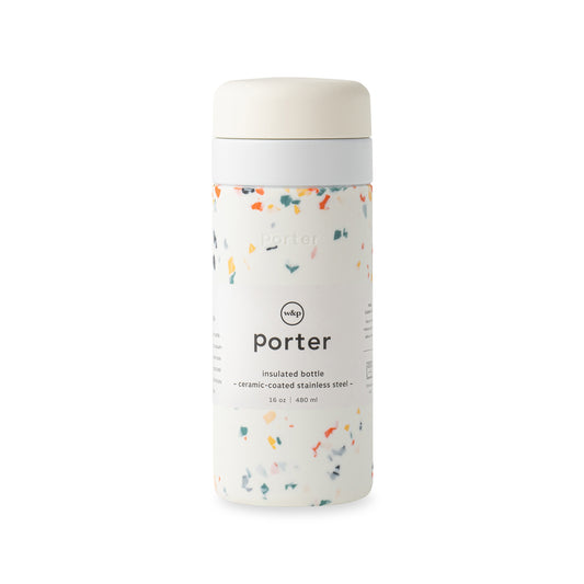 Cream Terrazzo W&P Porter Insulated Ceramic Bottle 16 Oz