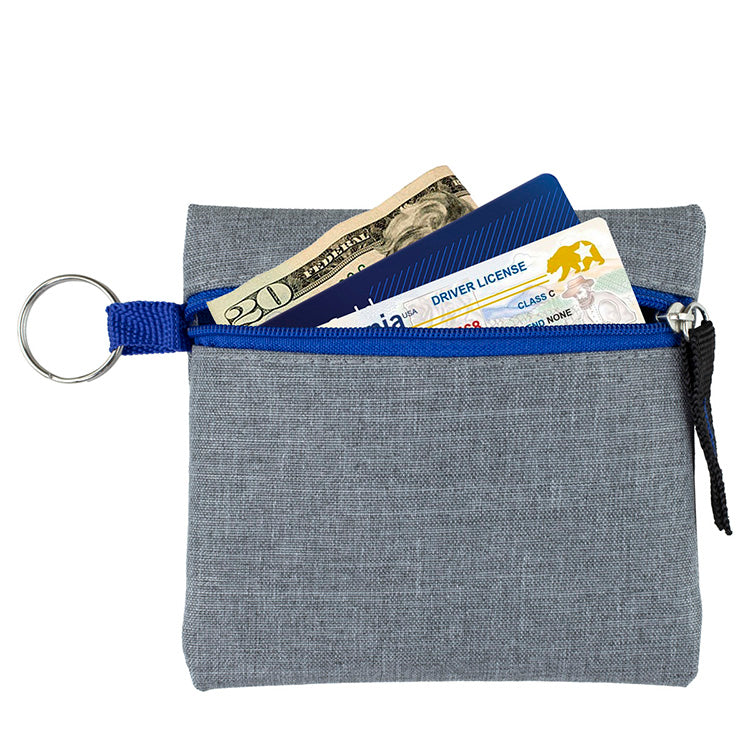 "CAPRI" Heathered Gray Zipper Pouch