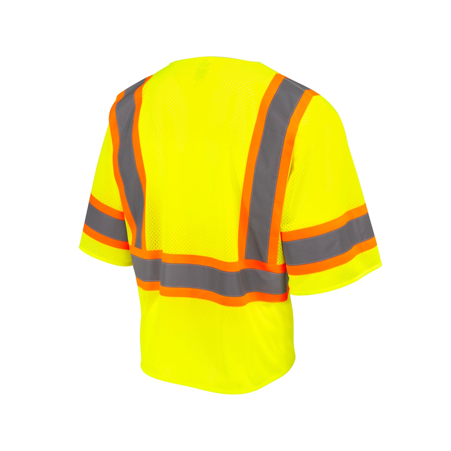 SV232-3 Two Tone Surveyor Type R Class 3 Mesh Safety Vest with Dual Side Zippers - Green - Size 2X