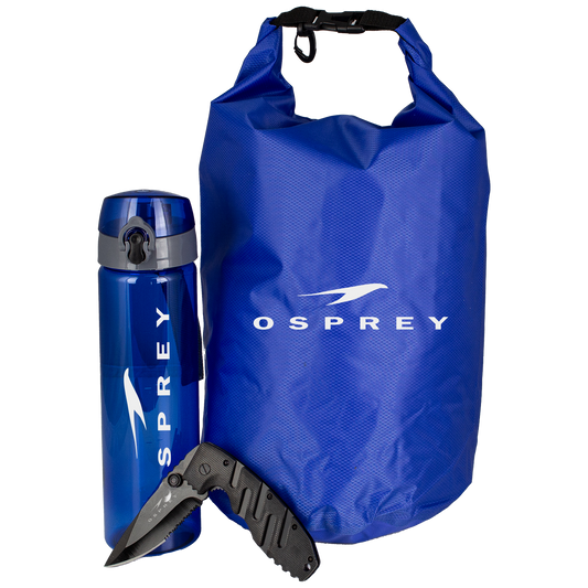 Adventure Kit with Waterproof Dry Bag, Hydration Bottle & Utility Tool