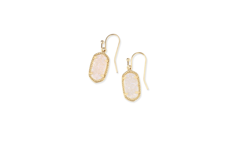 Kendra Scott Lee Gold Drop Earrings in Iridescent Drusy