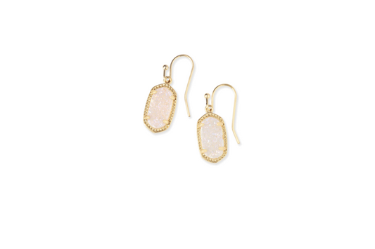 Kendra Scott Lee Gold Drop Earrings in Iridescent Drusy