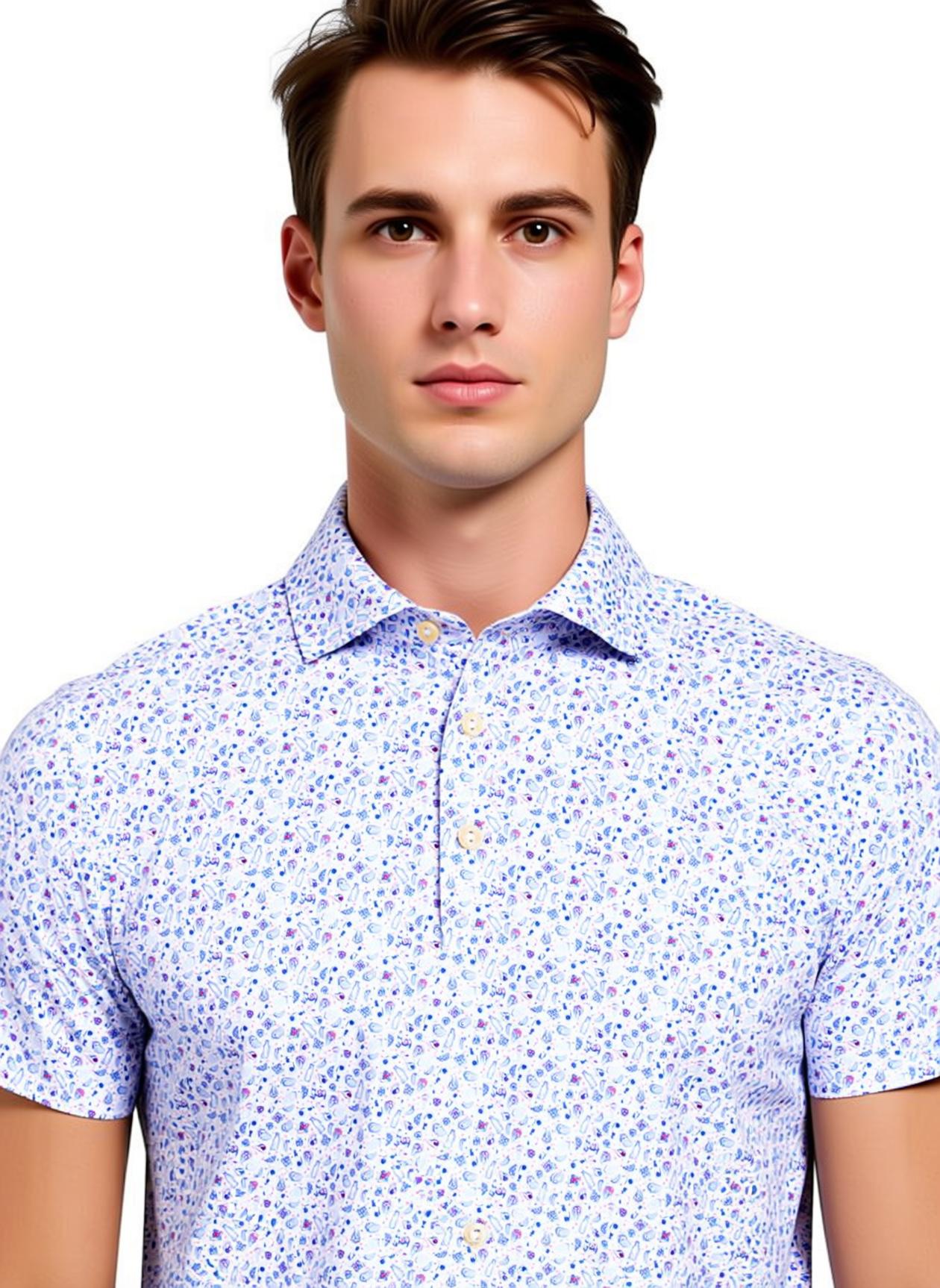 Peter Millar Men's Oyster Roast Performance Jersey Polo