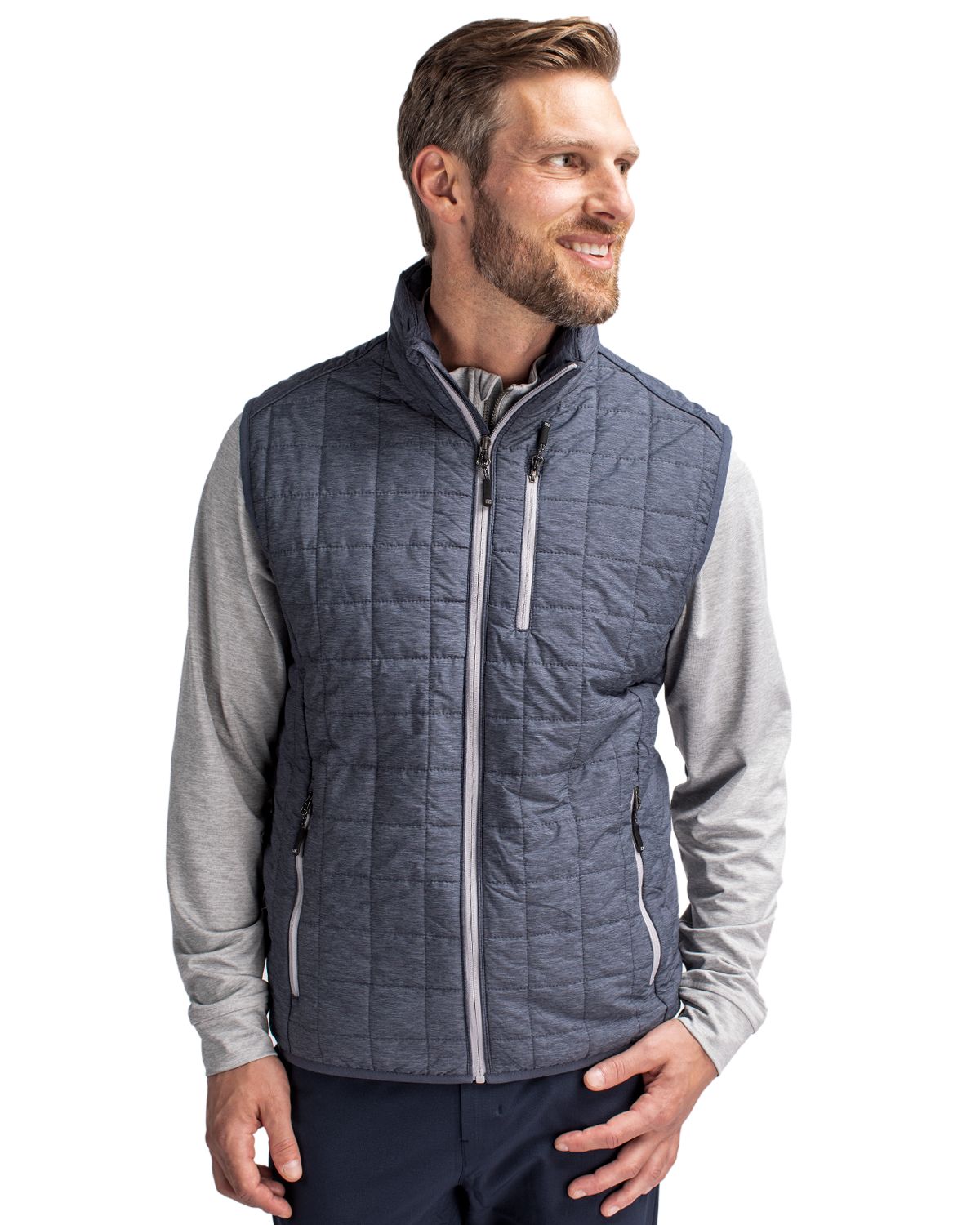 Cutter & Buck Rainier PrimaLoft® Mens Big and Tall Eco Insulated Full Zip Puffer Vest Big & Tall