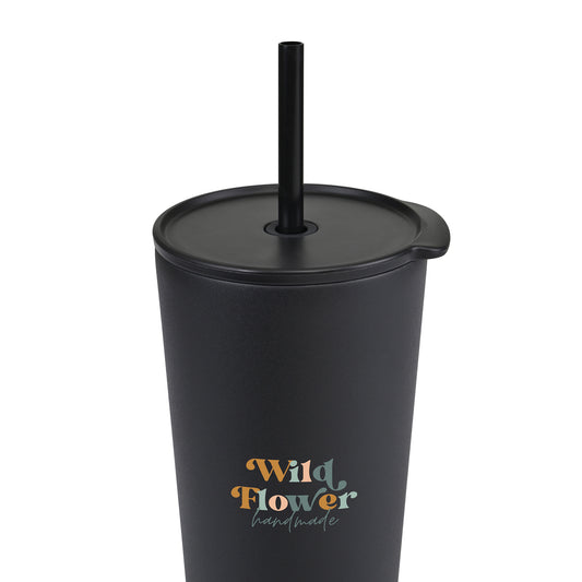 Black Aviana™ Rowan Recycled Straw Tumbler - 17 Oz.