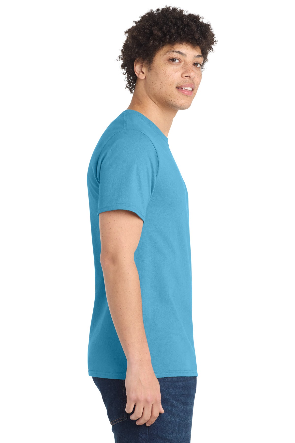 Aquatic Blue Port & Company Tall Essential Tee. PC61T