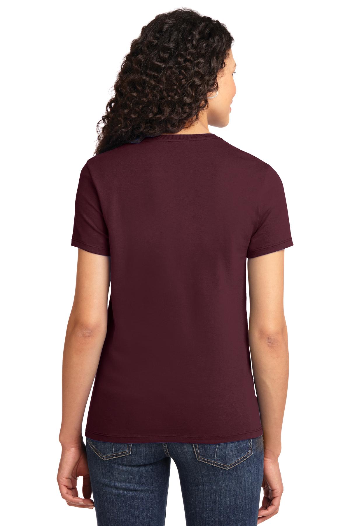 Ath Maroon Port & Company Women's Essential Tee. LPC61
