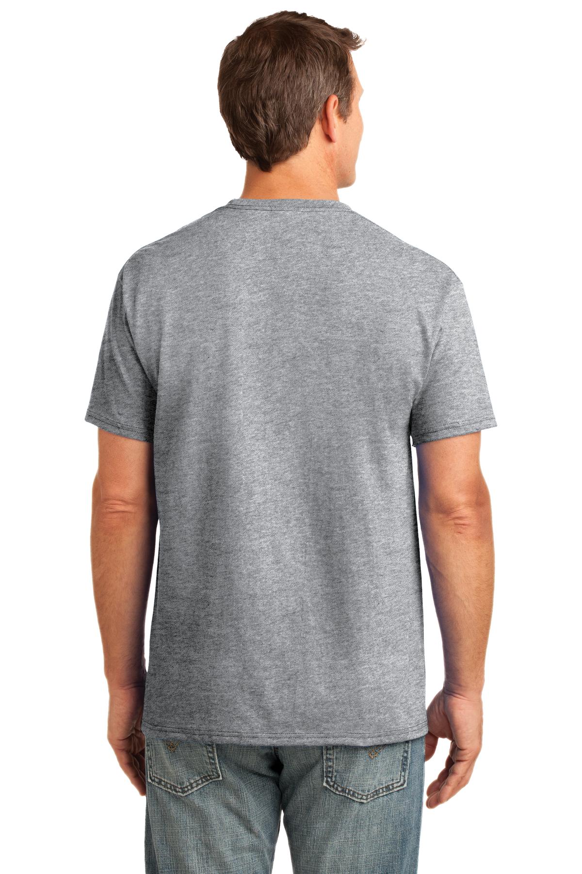 Athl Heather Port & Company Core Cotton Pocket Tee. PC54P