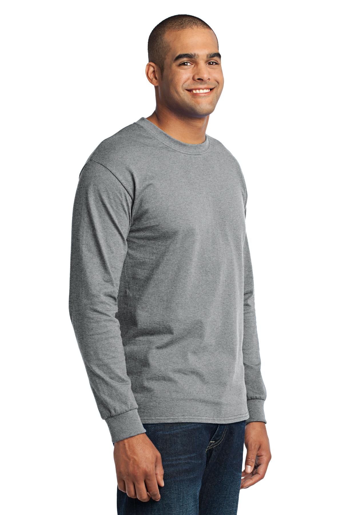 Athletic Hthr Port & Company Tall Long Sleeve Core Blend Tee. PC55LST