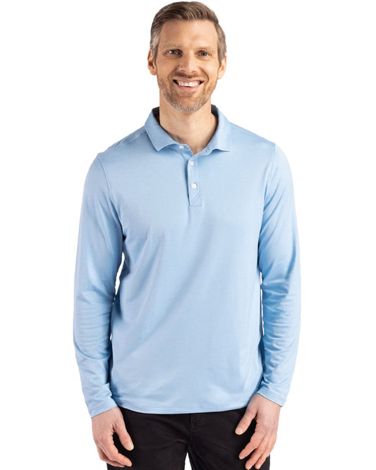 Atlas Cutter & Buck Coastline Epic Comfort Recycled Mens Long Sleeve Polo - S