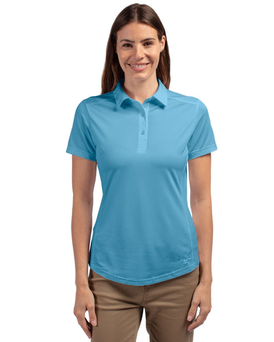 Atlas Cutter & Buck Prospect Eco Textured Stretch Recycled Womens Short Sleeve Polo - XS