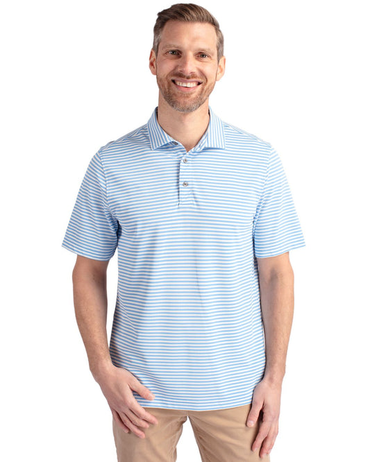 Atlas Cutter & Buck Virtue Eco Pique Stripe Recycled Mens Polo - S