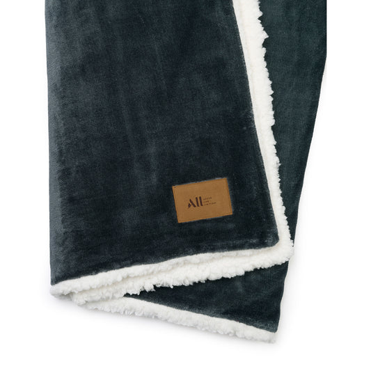 Charcoal Mink Sherpa Blanket