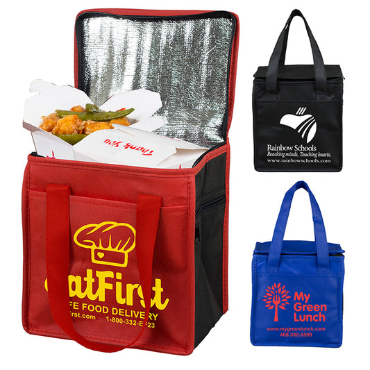 Royal Blue 8"W x 8-1/2”H x 6”Gusset - "SUPER FROSTY" Insulated Food Delivery Bag – Lunch Size Tote